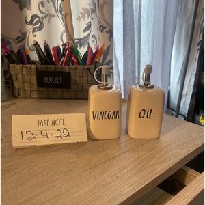 Rae Dunn vinegar, and oil